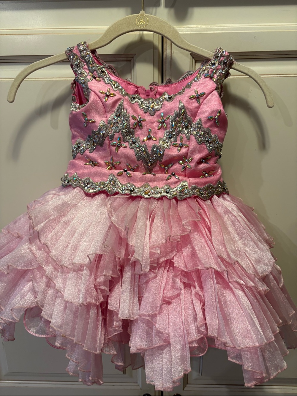 Perfect Angel Pagent Dress Size 3T Girls' Pink Embellished Ruffle Party Dress